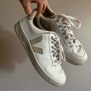 Veja Cream and White Sneakers